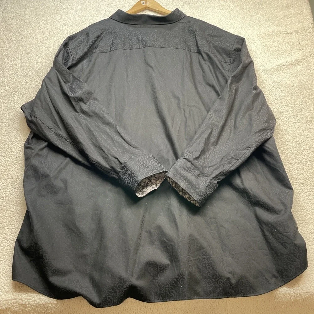 Robert Graham Button Down Mens 5XL Black Windsor Classic Paisley Jacquard NWT - Picture 8 of 10